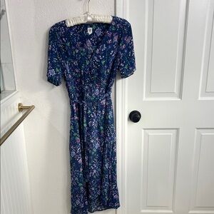 GAP Maternity Navy Floral Midi Dress - Size Medium